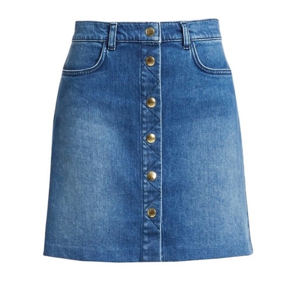 Frame Denim Claire Snap Front Denim Skirt - Picture 4 of 15